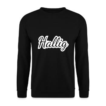 Hallig - Textdesign mit Stadtnamen - Unisex Pullover - Schwarz - Vorne - Alina (178cm) & Michal (187cm)