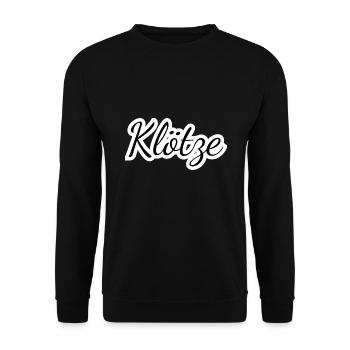 Klötze - Textdesign mit Stadtnamen - Unisex Pullover - Schwarz - Vorne - Alina (178cm) & Michal (187cm)