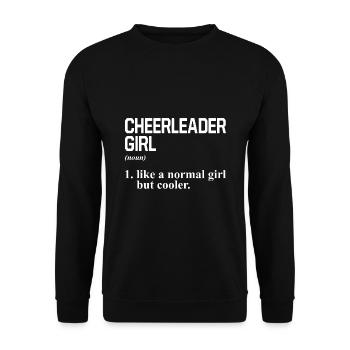 Cheerleading Girl Noun Defintion Cheerleader Cheer - Unisex Pullover - Schwarz - Vorne - Alina (178cm) & Michal (187cm)