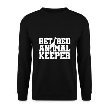 Retired Animal Keeper Animal Lover Zoologist Zoo K - Unisex Pullover - Schwarz - Vorne - Alina (178cm) & Michal (187cm)