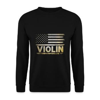 Drapeau américain USA Instrument violoniste Viole de viole - Sweat-shirt Unisexe - noir - Devant - Alina (178cm) & Michal (187cm)