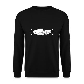 Papa - Unisex Pullover - Schwarz - Vorne - Alina (178cm) & Michal (187cm)
