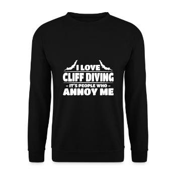 I Love Cliff Diving It's People Who Annoy Me Cliff - Unisex Sweatshirt - black - Front - Alina (178cm) & Michal (187cm)