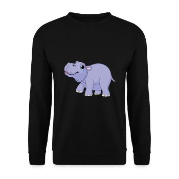 Cute Pygmy Hippo - MiniHippo - Unisex Sweatshirt - black - Front - Alina (178cm) & Michal (187cm)