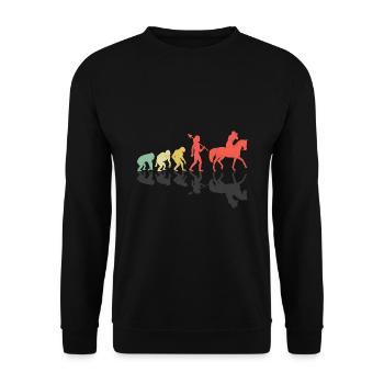 Pferdefotografie Reiten Evolution Foto - Unisex Pullover - Schwarz - Vorne - Alina (178cm) & Michal (187cm)