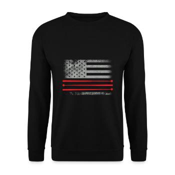 Drapeau américain tambour Patriot Tambour Mélomane Dru - Sweat-shirt Unisexe - noir - Devant - Alina (178cm) & Michal (187cm)