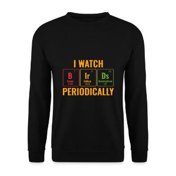 J’observe les oiseaux périodiquement Ornithologue - Sweat-shirt Unisexe - noir - Devant - Alina (178cm) & Michal (187cm)