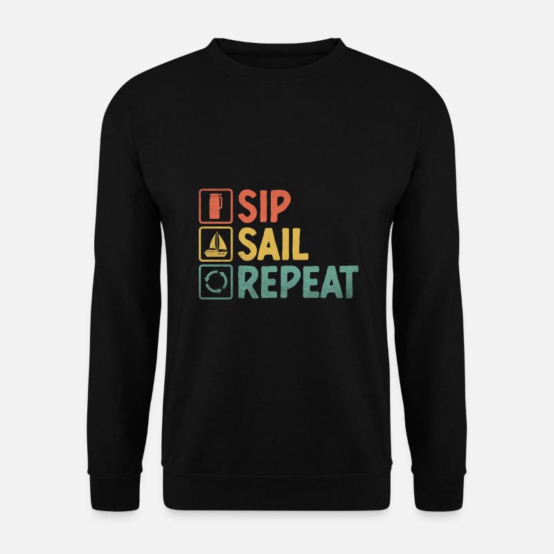 Sip Sail Repeat Paddelboot - Unisex Pullover - Schwarz