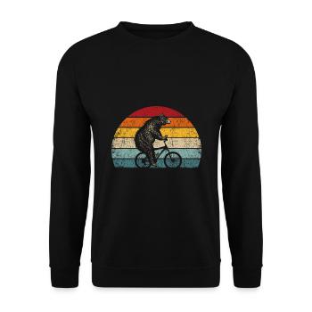 Bicycle Bear BMX Retro Sun Vintage - Unisex Sweatshirt - black - Front - Alina (178cm) & Michal (187cm)