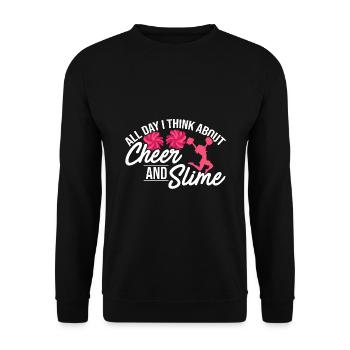 All Day i Think About Cheer And Slime Cheerleading - Unisex Pullover - Schwarz - Vorne - Alina (178cm) & Michal (187cm)