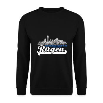 Heimathafen Rügen - Unisex Pullover - Schwarz - Vorne - Alina (178cm) & Michal (187cm)