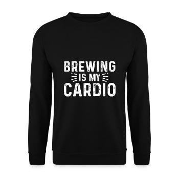 Brewing Is My Cardio Homebrewing Craftbeer Brewery - Unisex Pullover - Schwarz - Vorne - Alina (178cm) & Michal (187cm)
