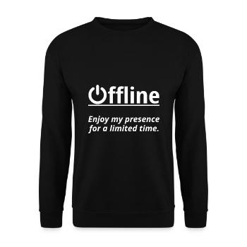 Offline Enjoy My Presence For A Limited Time Video - Unisex Pullover - Schwarz - Vorne - Alina (178cm) & Michal (187cm)