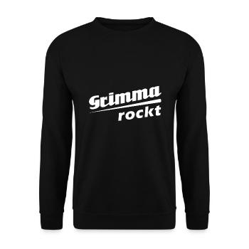 Grimma - Ich liebe Stadtnamen in Tattoo Stil - Unisex Pullover - Schwarz - Vorne - Alina (178cm) & Michal (187cm)