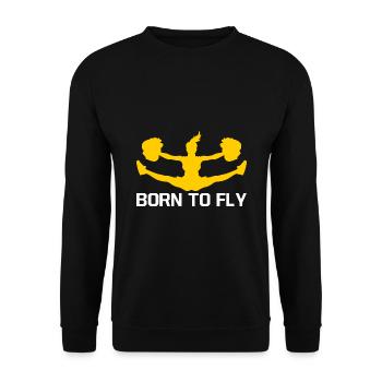 Born To Fly Cheerleading Cheerleader Cheerdance Gy - Unisex Pullover - Schwarz - Vorne - Alina (178cm) & Michal (187cm)