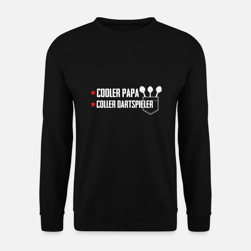 Darts Papa Darten Dartspiel Geschenk - Unisex Pullover - Schwarz