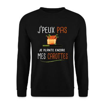 J'peux pas je plante mes carottes - Sweat-shirt Unisexe - noir - Devant - Alina (178cm) & Michal (187cm)