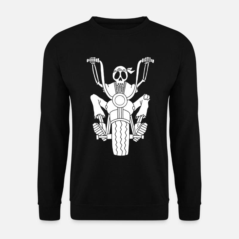 Skeleton white biker - Unisex Sweatshirt - black