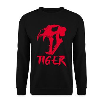 Crâne de tigre rouge - Sweat-shirt Unisexe - noir - Devant - Alina (178cm) & Michal (187cm)