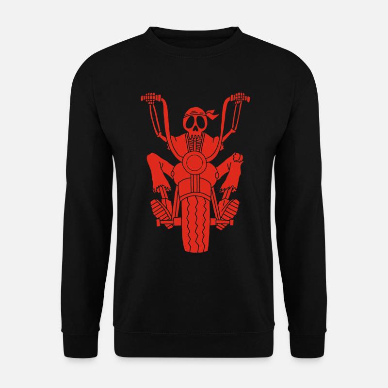 Red biker skeleton - Unisex Sweatshirt - black