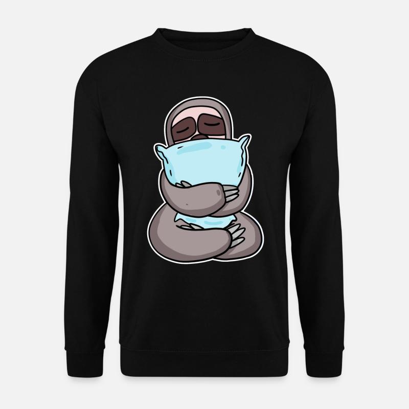 Sloth with pillow - Unisex Sweatshirt - black