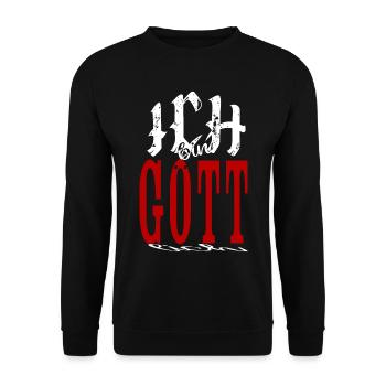 ICH bin göttlich - Gott Gottheit Männer Man - Unisex Pullover - Schwarz - Vorne - Alina (178cm) & Michal (187cm)