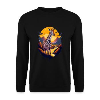 Belle girafe abstraite - Sweat-shirt Unisexe - noir - Devant - Alina (178cm) & Michal (187cm)