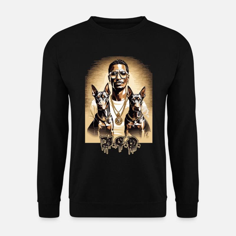 Rapper mit Dobermänner - Unisex Pullover - Schwarz