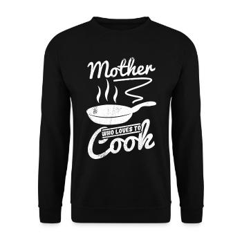 Mutter die gerne kocht - Unisex Pullover - Schwarz - Vorne - Alina (178cm) & Michal (187cm)
