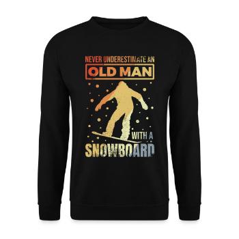 Snowboard Grandpa - Unisex Sweatshirt - black - Front - Alina (178cm) & Michal (187cm)