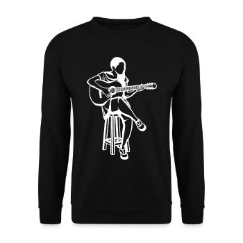 Guitar Girl Drawing - Unisex Sweatshirt - black - Front - Alina (178cm) & Michal (187cm)