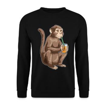 Affe Saft - Unisex Pullover - Schwarz - Vorne - Alina (178cm) & Michal (187cm)