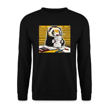 Funny Ferret Gift - Unisex Sweatshirt - black - Front - Alina (178cm) & Michal (187cm)
