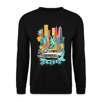 Ville de New York - Sweat-shirt Unisexe - noir - Devant - Alina (178cm) & Michal (187cm)