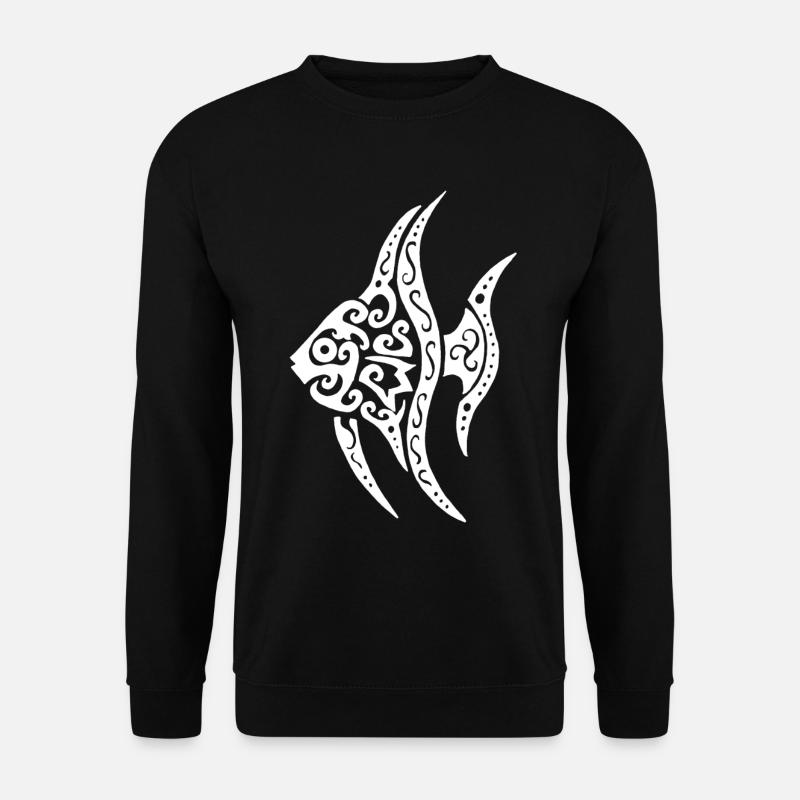 White tropical fish - Unisex Sweatshirt - black
