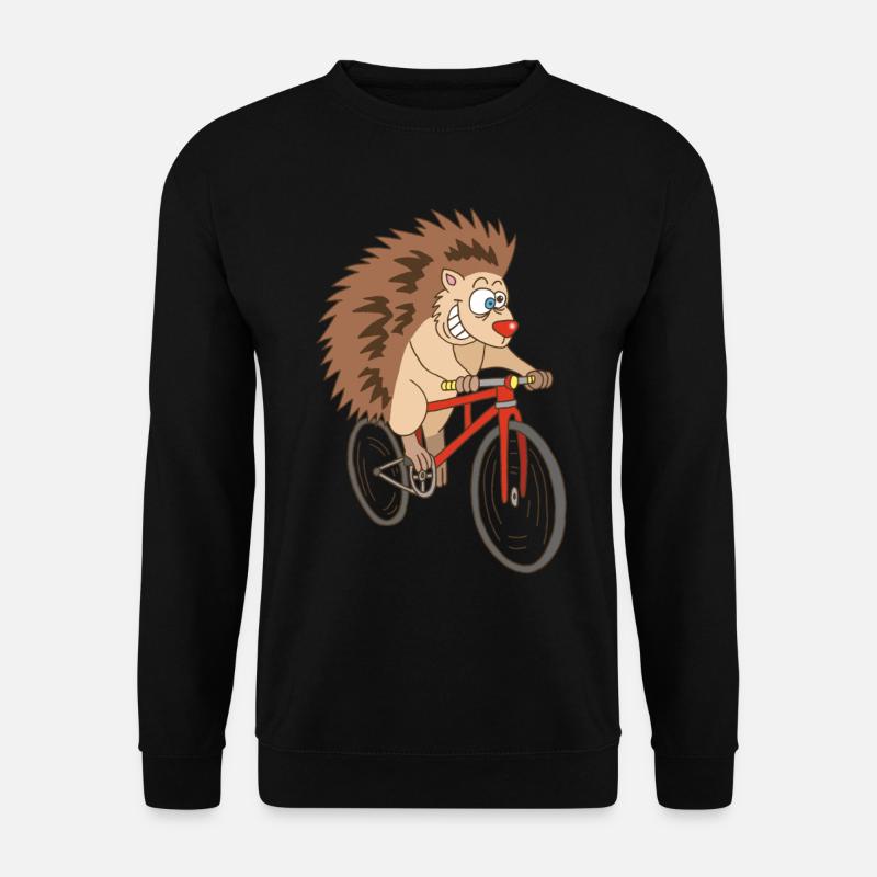 Igel auf dem Fahrrad - Unisex Pullover - Schwarz