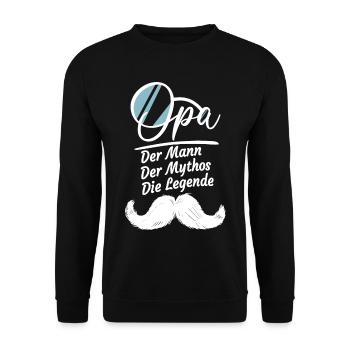 Opa Geschenke Lustig Großvater Geschenkidee Spruch - Unisex Pullover - Schwarz - Vorne - Alina (178cm) & Michal (187cm)