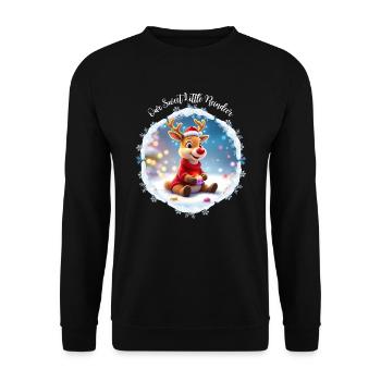 Our Little Cute Reindeer - Unisex Sweatshirt - black - Front - Alina (178cm) & Michal (187cm)