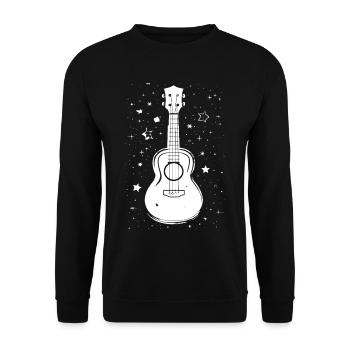 Ukulele Illustration - Unisex Pullover - Schwarz - Vorne - Alina (178cm) & Michal (187cm)
