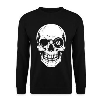 Cadeau de joueur de billard, tête de mort et boule de huit - Sweat-shirt Unisexe - noir - Devant - Alina (178cm) & Michal (187cm)