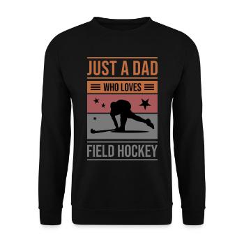 Cooles Feldhockey T-Shirt Design für Väter. - Unisex Pullover - Schwarz - Vorne - Alina (178cm) & Michal (187cm)