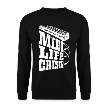 midi-life-crisis-w - Unisex Pullover - Schwarz - Vorne - Alina (178cm) & Michal (187cm)