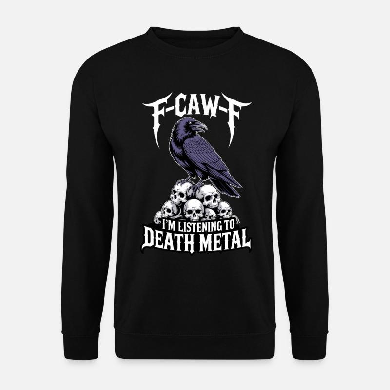 Rabe über Schädeln – Death Metal - Unisex Pullover - Schwarz