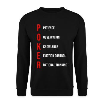 Poker Mentality Patience Observation Knowledge - Unisex Sweatshirt - black - Front - Alina (178cm) & Michal (187cm)