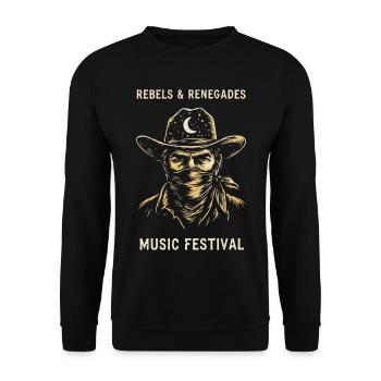 Rebels & Renegades Musik Festival Western - Unisex Pullover - Schwarz - Vorne - Alina (178cm) & Michal (187cm)