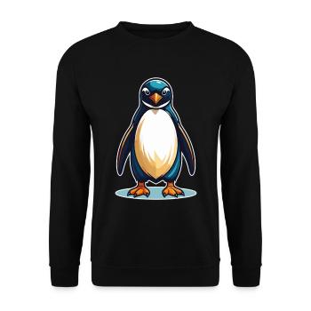 Cool Penguin – Cute, Cheeky and Sympathetic - Unisex Sweatshirt - black - Front - Alina (178cm) & Michal (187cm)