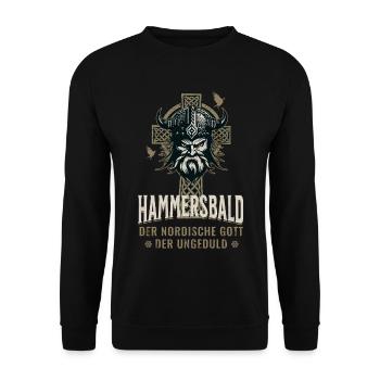 Hammersbald - Dieu viking drôle de l’impatience - Sweat-shirt Unisexe - noir - Devant - Alina (178cm) & Michal (187cm)
