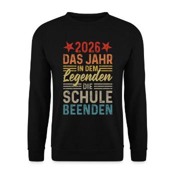 2026 The Year Legends Finish School - Unisex Sweatshirt - black - Front - Alina (178cm) & Michal (187cm)