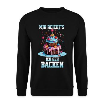 Baking Baker Baking Queen Baking Fairy Cake Cake - Unisex Sweatshirt - black - Front - Alina (178cm) & Michal (187cm)