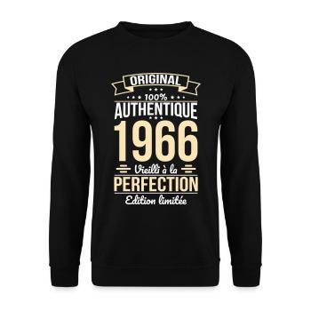 1966 – Perfekt gereift – Limitierte Auflage - Unisex Pullover - Schwarz - Vorne - Alina (178cm) & Michal (187cm)